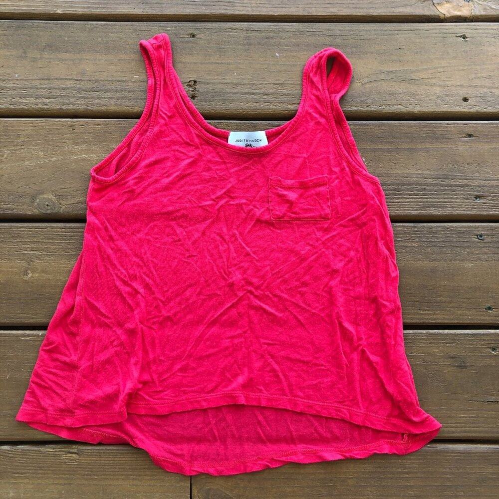 Judith March Bright Pink Soft Pocket Tank LARGE